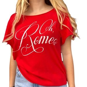 Wildfox “Oh Romeo” Red T Shirt Medium Romantic